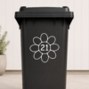 Containersticker - Bloem met nummer